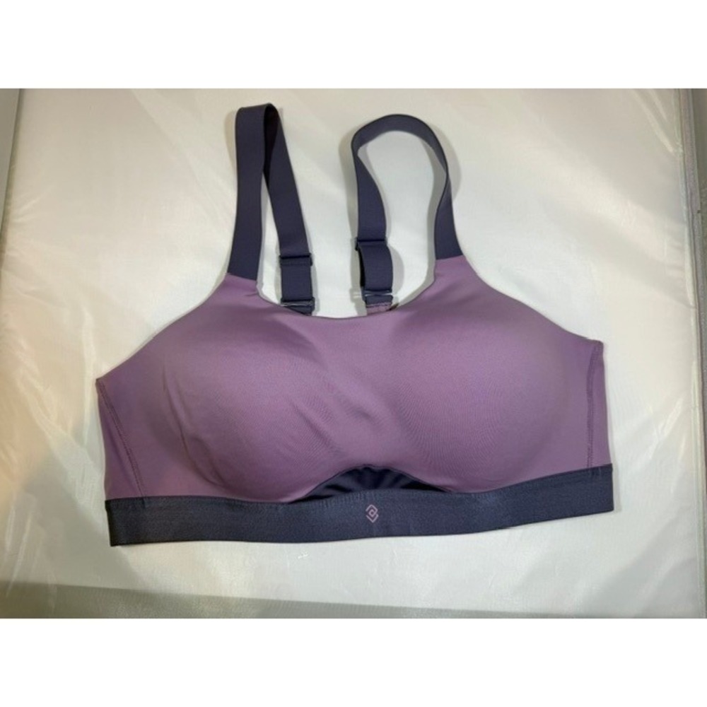 ThirdLove Kinetic Adjustable Sports Bra Purple Navy Front Zip 40C RN139833